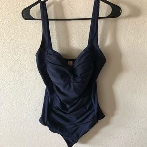 Navy blue maternity one piece swimsuit